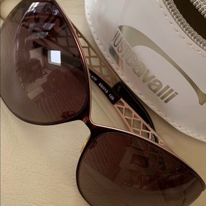 JustCavalli- Bronze Lattice Frame, Brown Lens